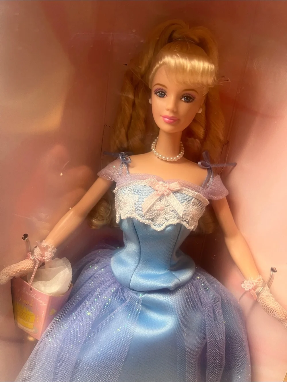Barbie 2001 Birthday Wishes Doll in Shimmery Blue and Pink